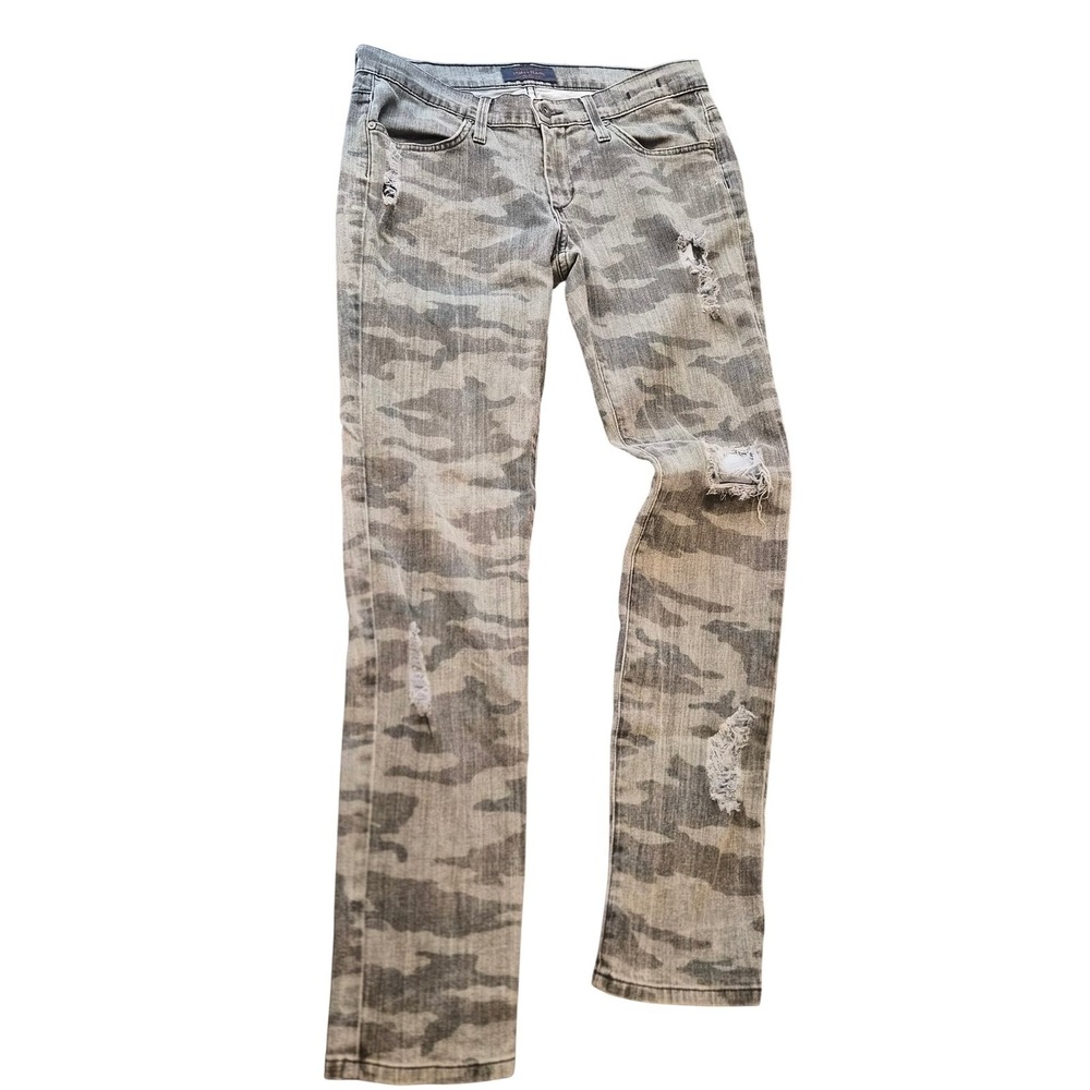 James Jeans Neo Beau Espionage Camo Distressed Slim Jeans Grey 28 Made in USA